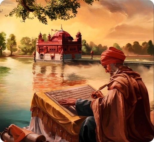 A Sikh heritage scene by the riverside